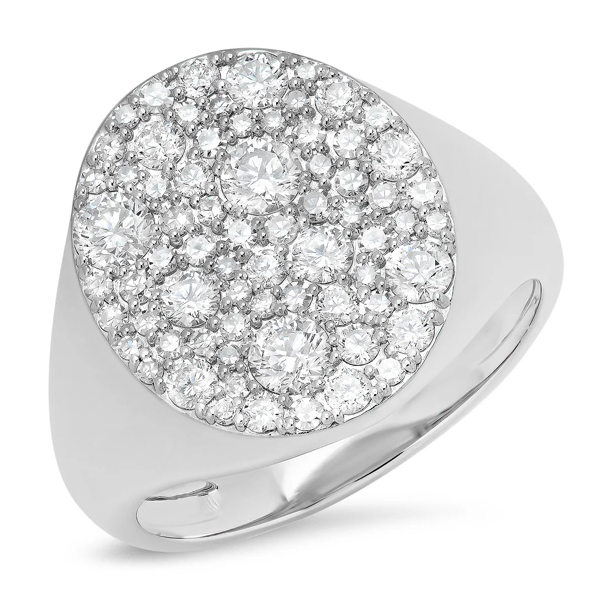 Jumbo Diamond Signet Ring