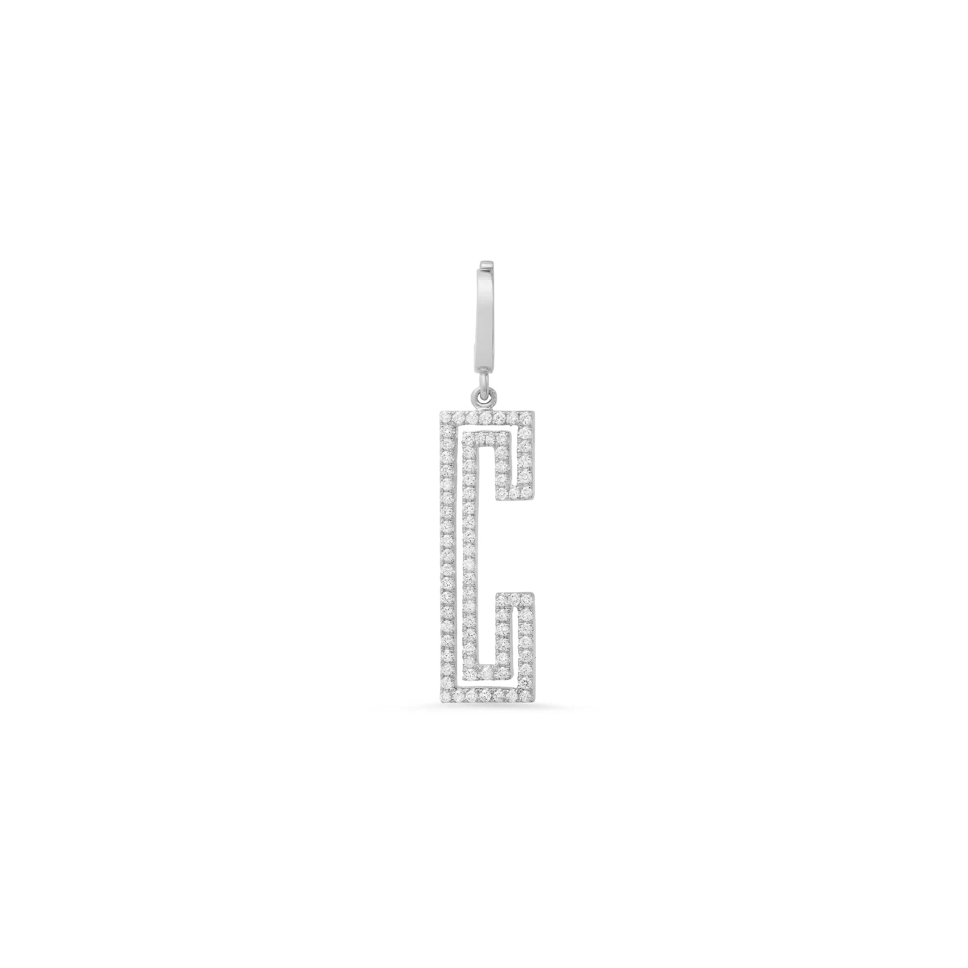 Diamond Outline Initial Charm