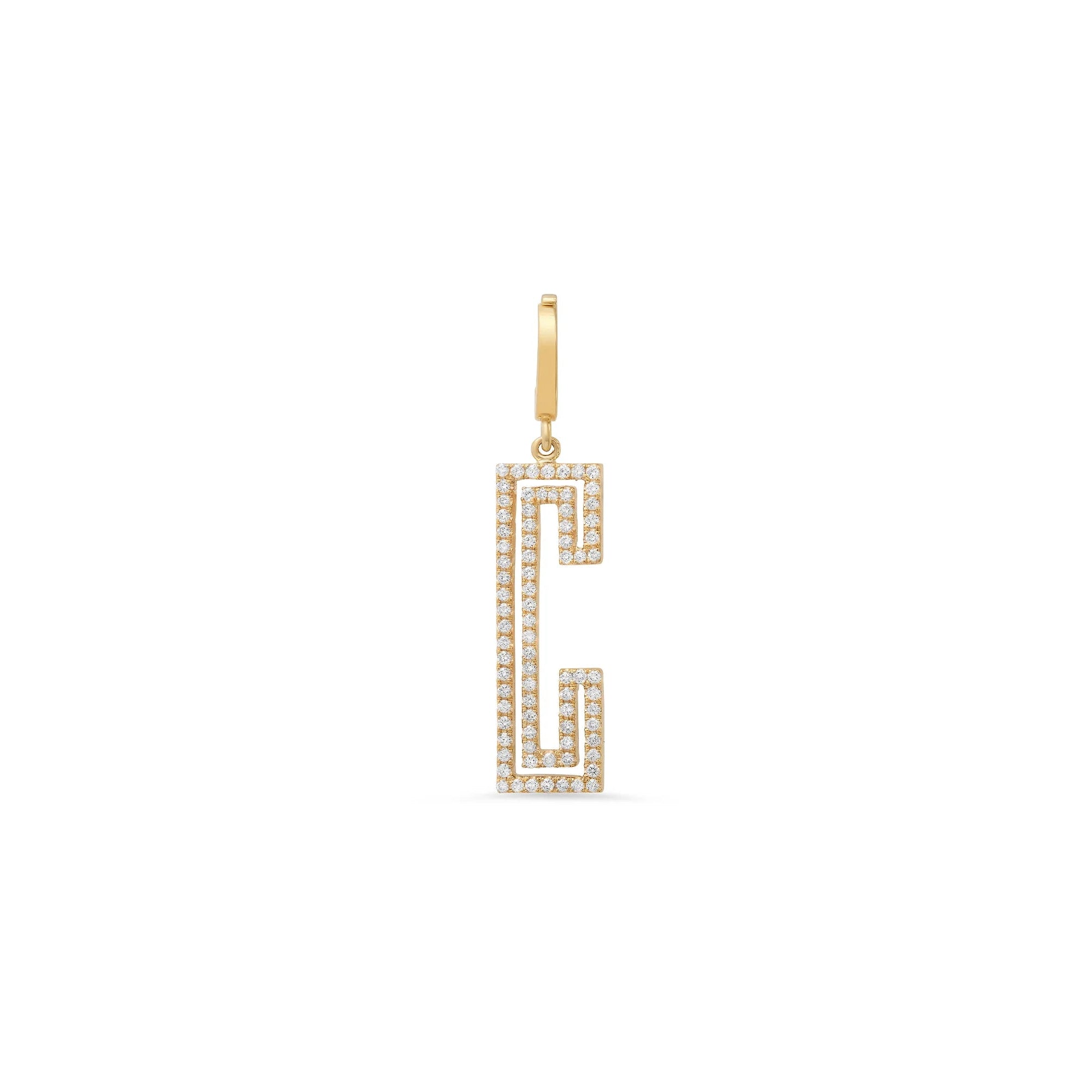Diamond Outline Initial Charm