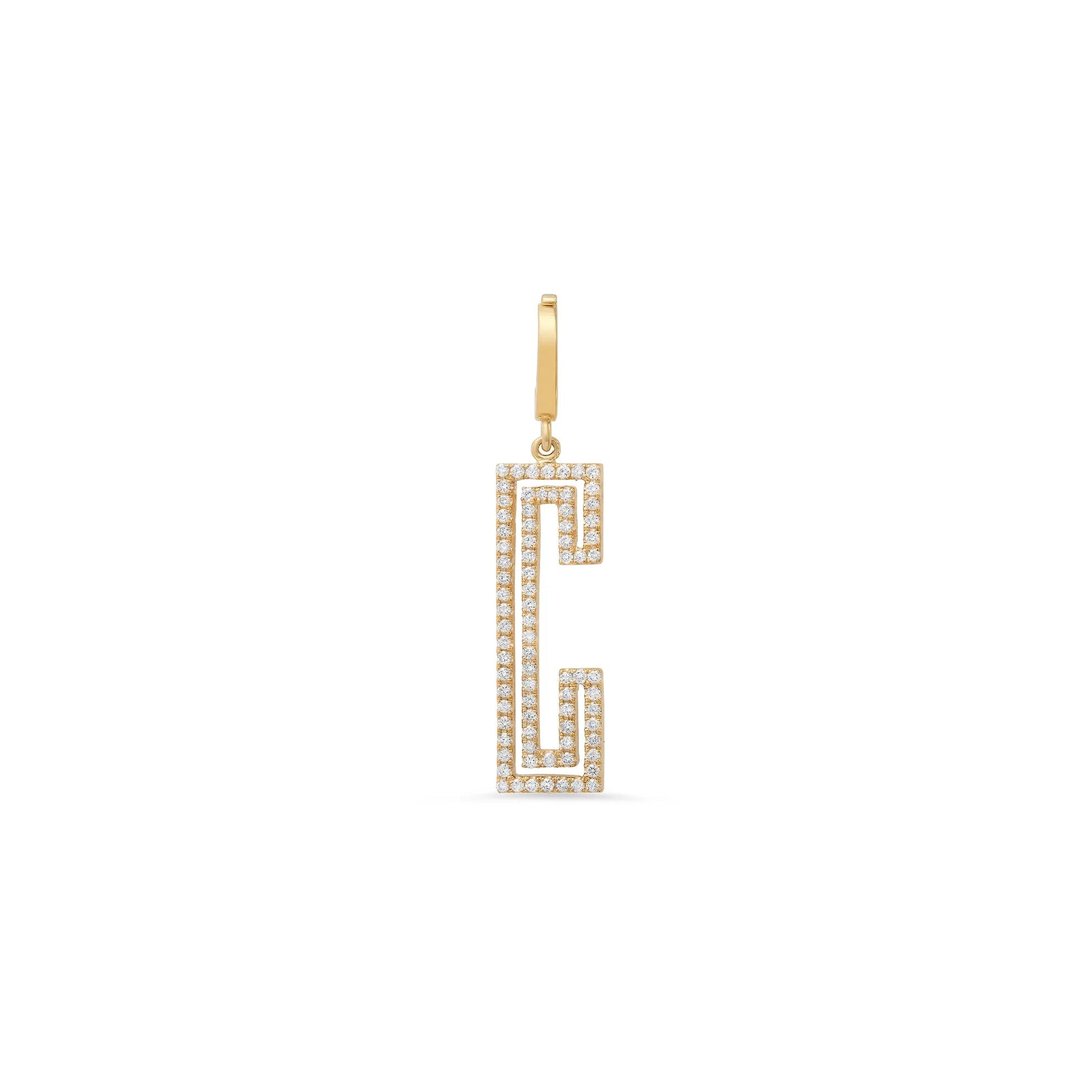 Diamond Outline Initial Charm