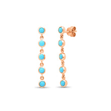 Five Turquoise Drop Bezel Earrings