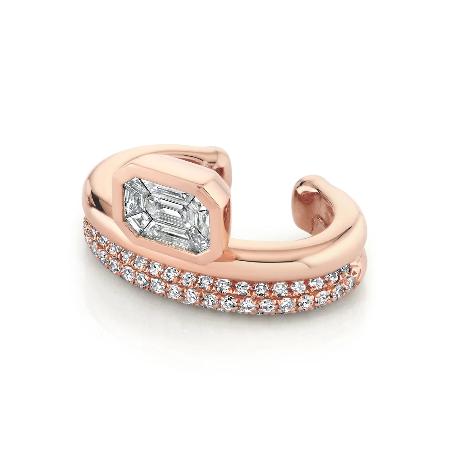 Diamond Floating Bezel Ear Cuff