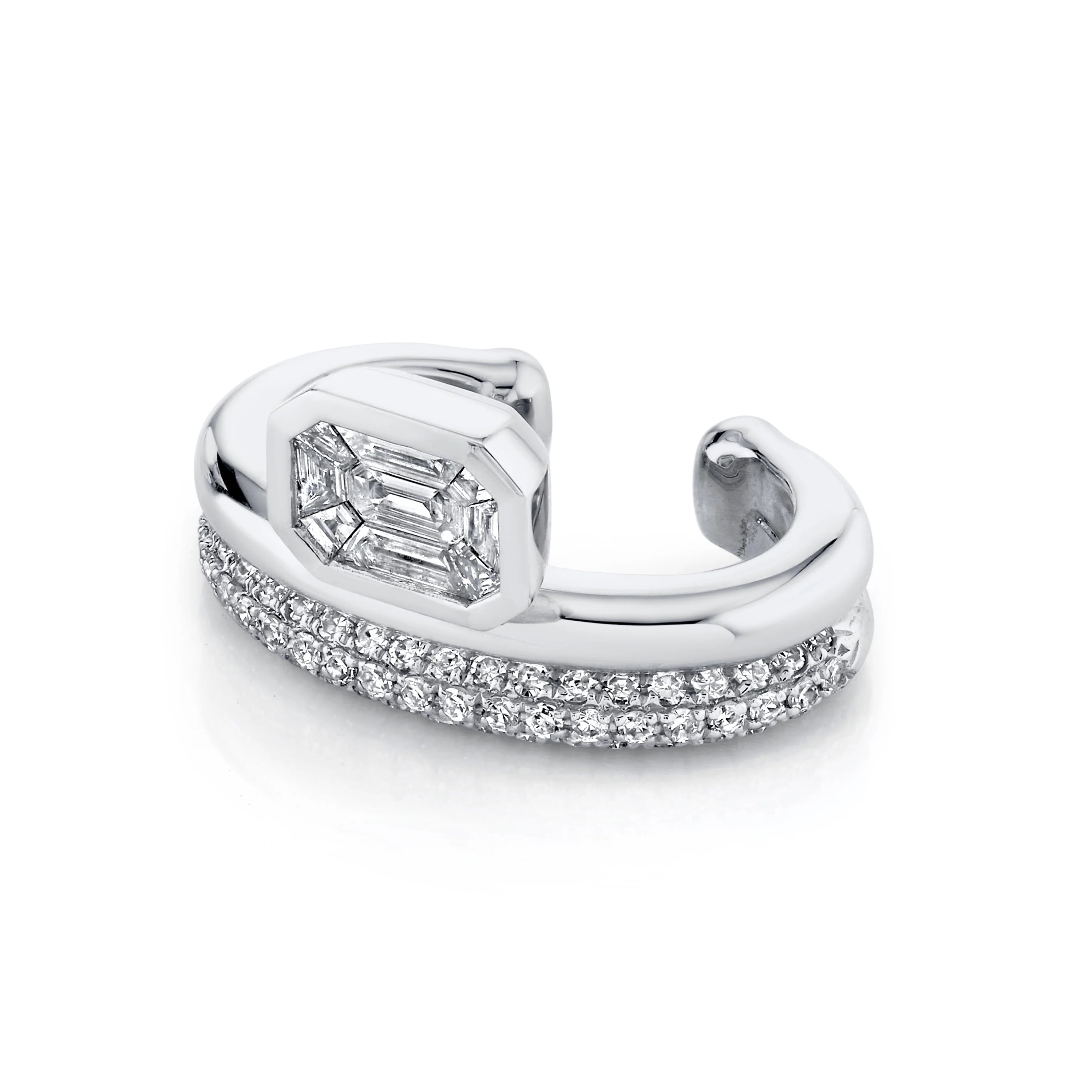 Diamond Floating Bezel Ear Cuff