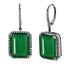 Green Onyx & Diamond Portrait Gemstone Earrings