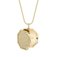 Pave Diamond Octagon Locket Necklace