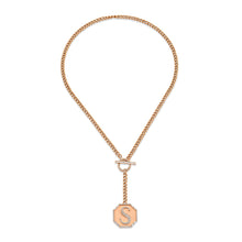 Diamond Initial Accent Octagon Y Link Lariat Necklace