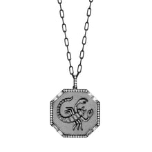 Diamond Zodiac Nameplate Disk Necklace