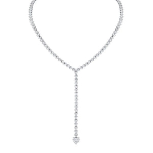 Diamond Heart Y Drop Necklace 