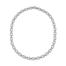 Diamond Pave Geo Flat Link Necklace