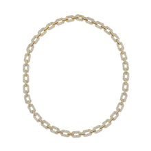 Diamond Pave Geo Flat Link Necklace