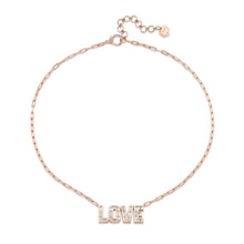 Diamond Baguette Love Pendant Necklace