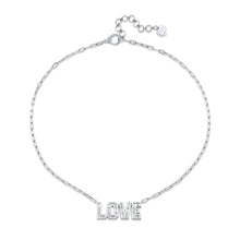 Diamond Baguette Love Pendant Necklace