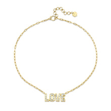 Diamond Baguette Love Pendant Necklace