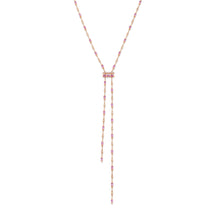 Pink Sapphire & Diamond Cascade Y Necklace