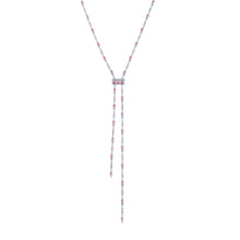 Pink Sapphire & Diamond Cascade Y Necklace
