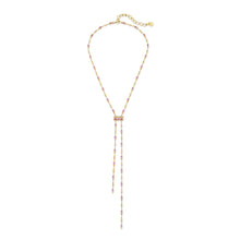 Pink Sapphire & Diamond Cascade Y Necklace
