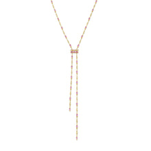 Pink Sapphire & Diamond Cascade Y Necklace