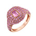 Pave Pink Sapphire or Ruby Pinky Ring