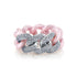Triple Pave Diamond and Ceramic Essential Link Ring