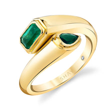 Emerald Bypass Pinky Ring