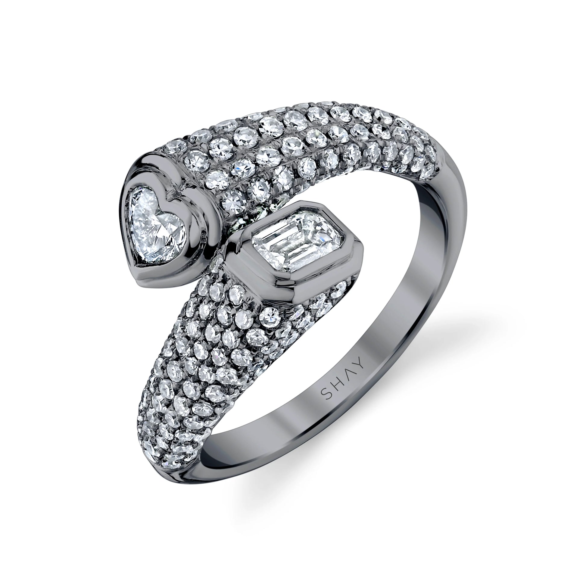 Diamond Pave Bypass Pinky Ring