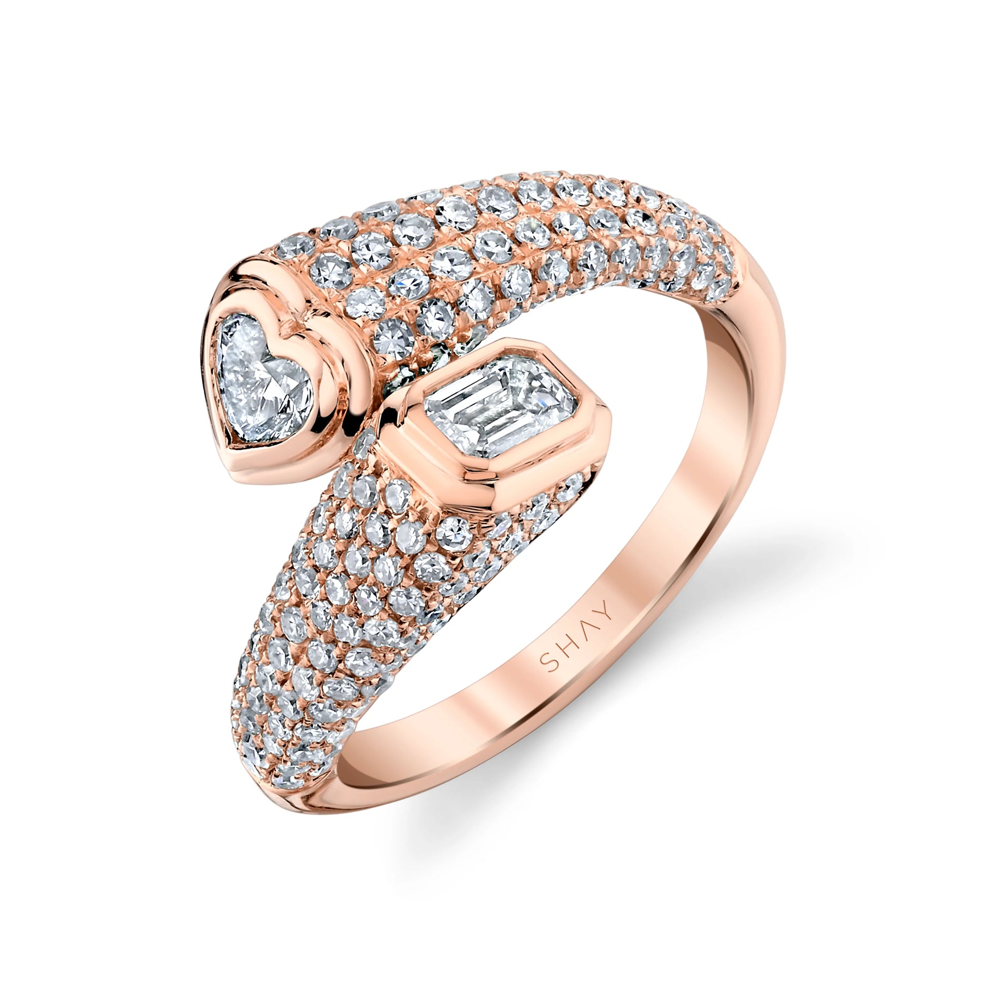 Diamond Pave Bypass Pinky Ring