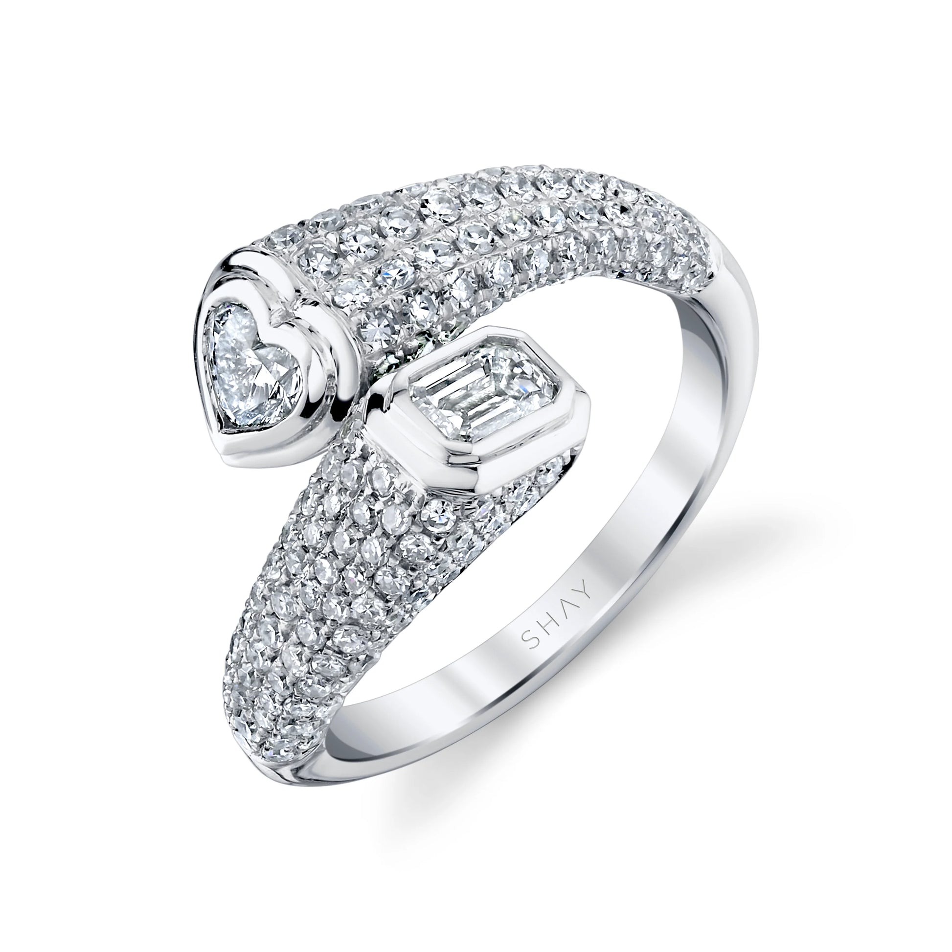 Diamond Pave Bypass Pinky Ring