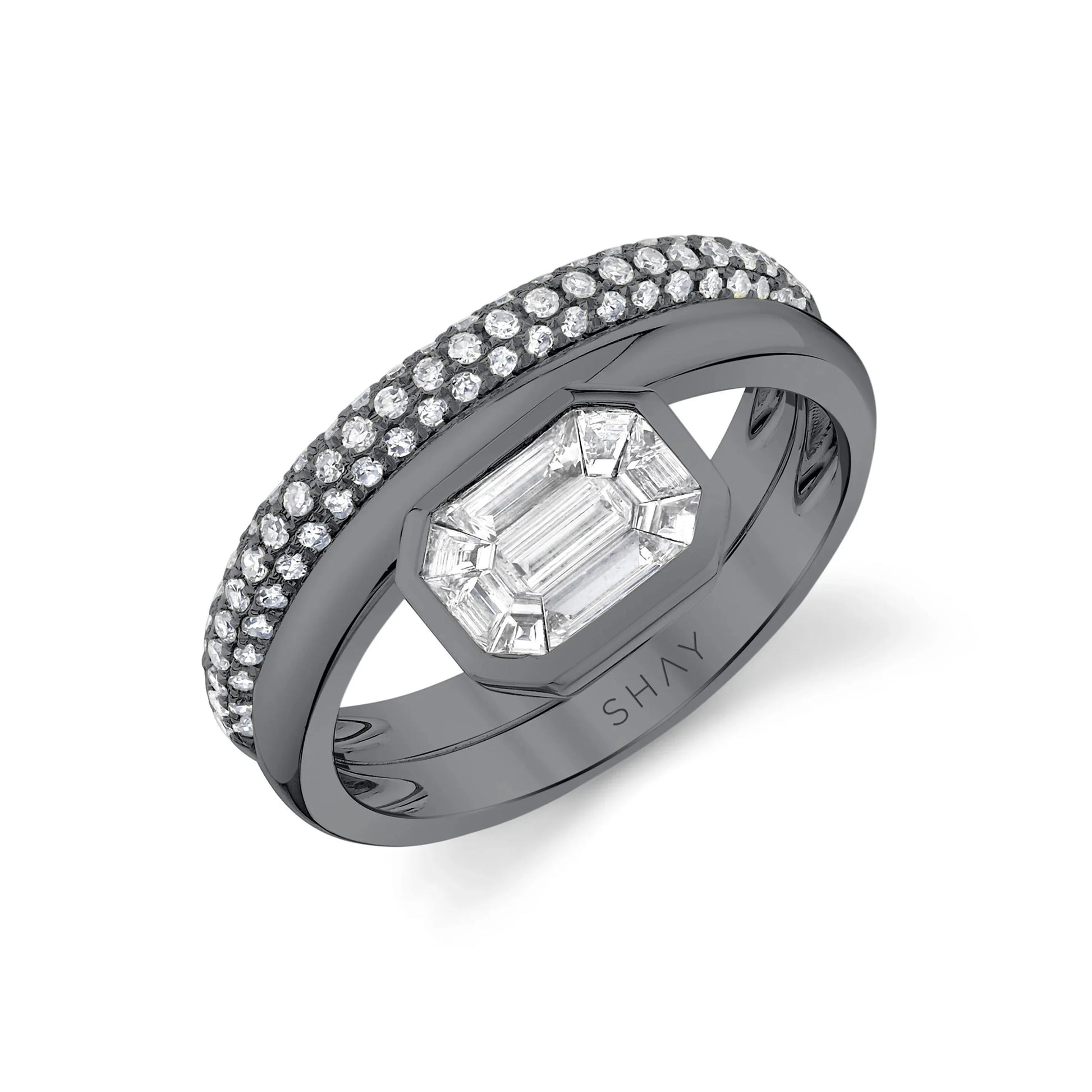 Diamond Floating Bezel Band Ring