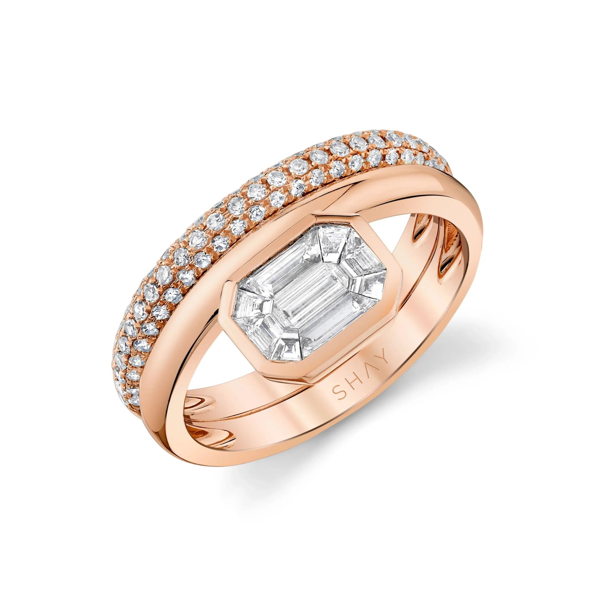 Diamond Floating Bezel Band Ring