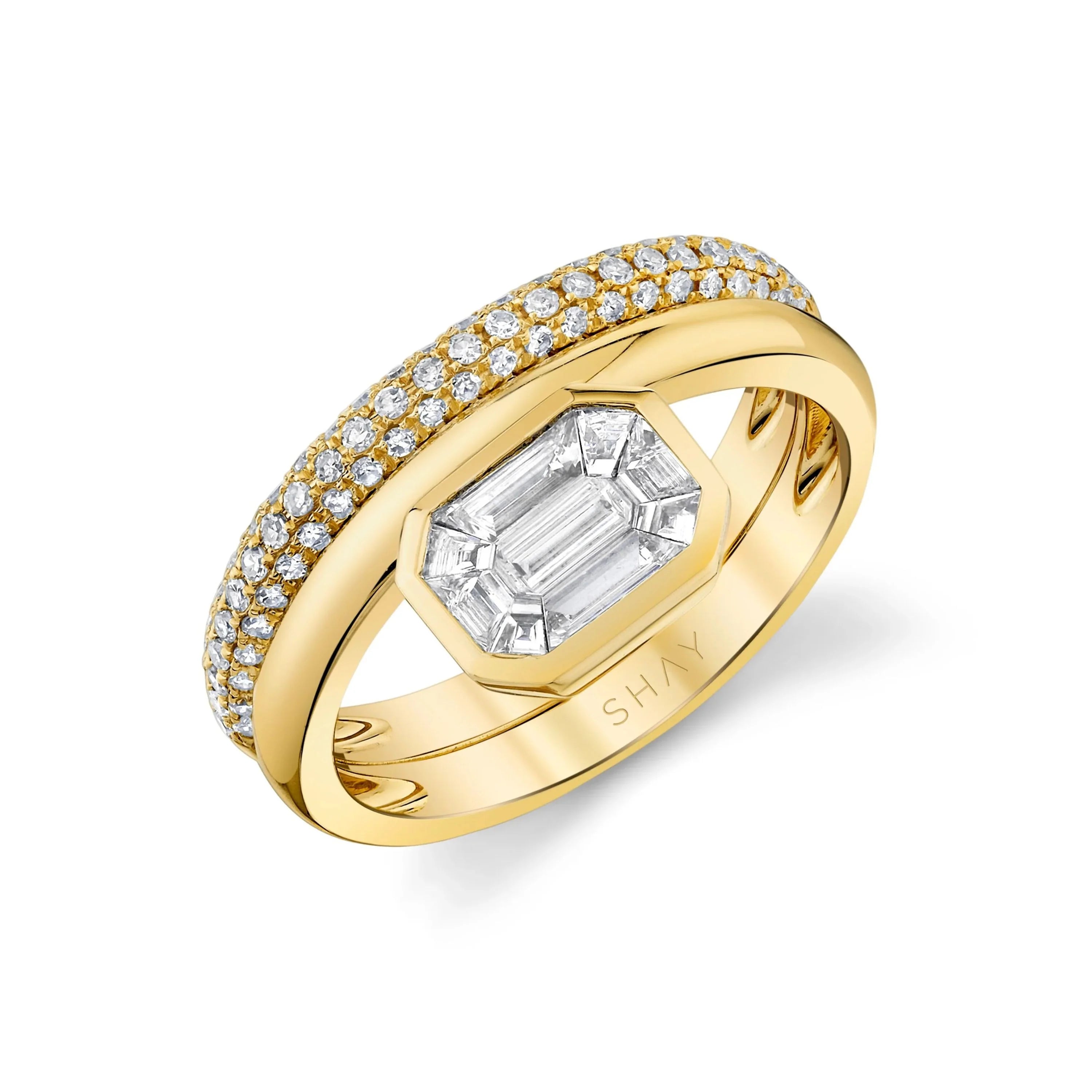 Diamond Floating Bezel Band Ring