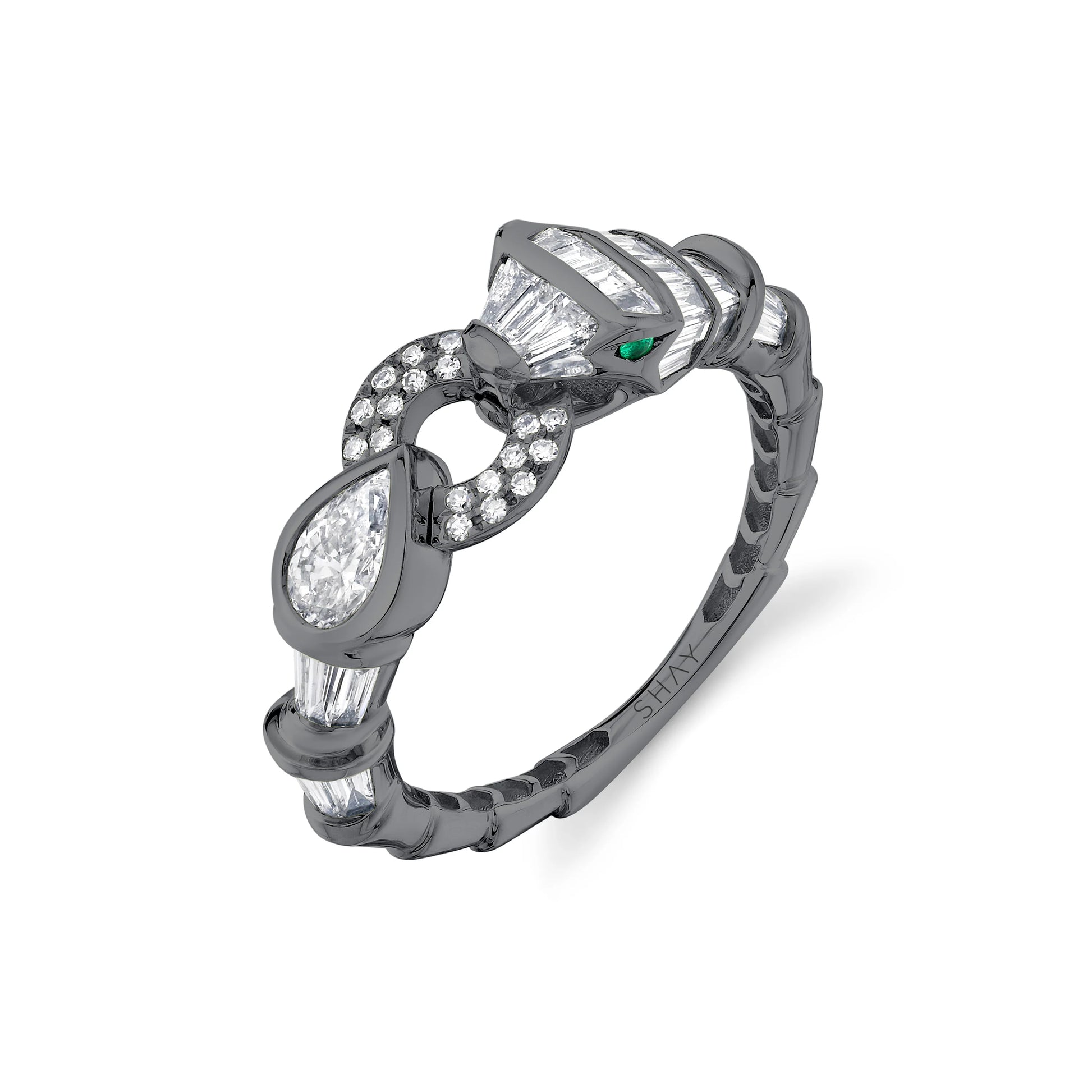 Diamond Serpentine Snake Ring