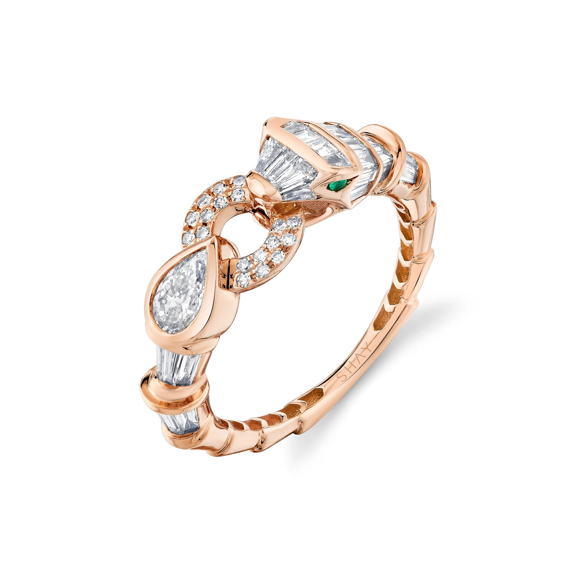 Diamond Serpentine Snake Ring