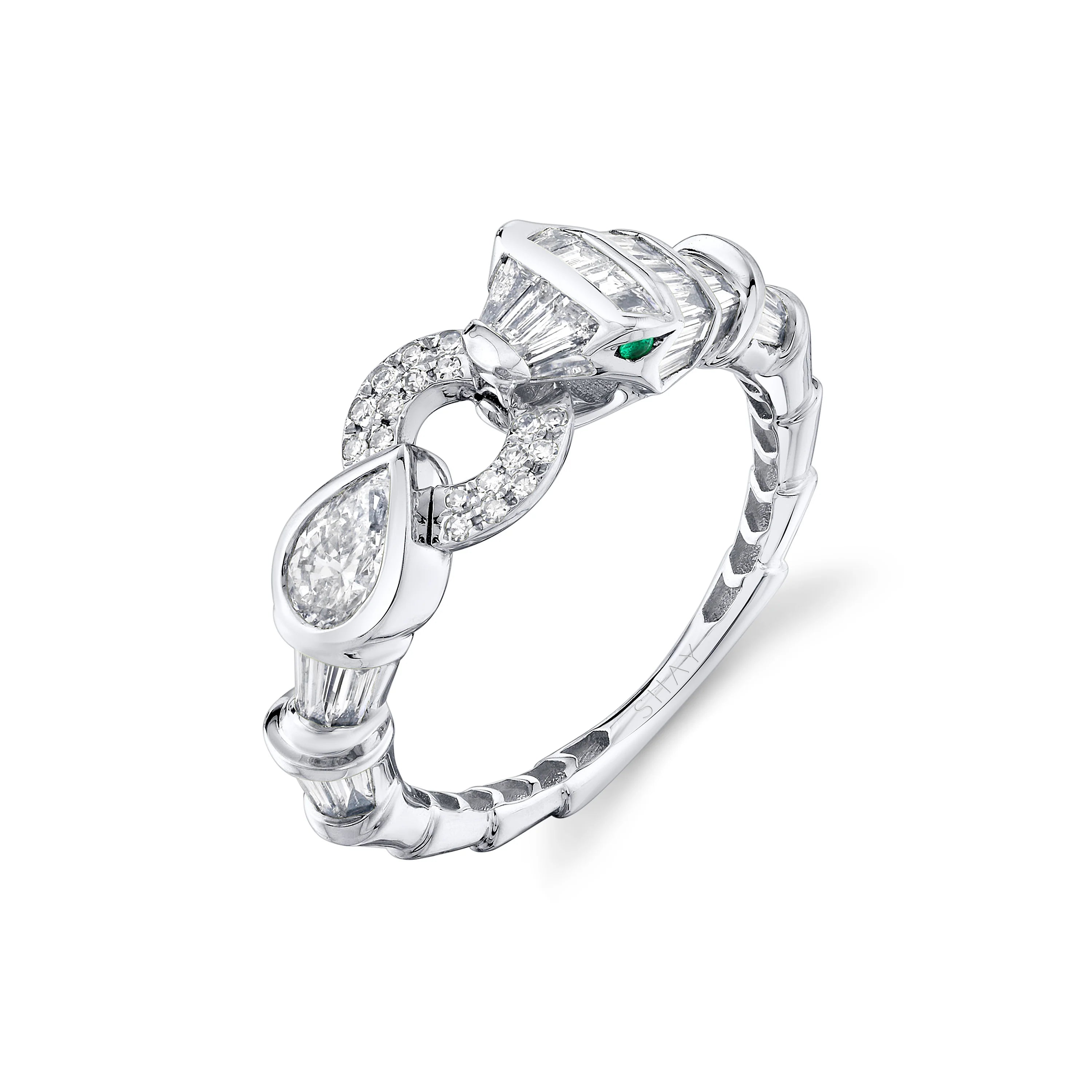 Diamond Serpentine Snake Ring