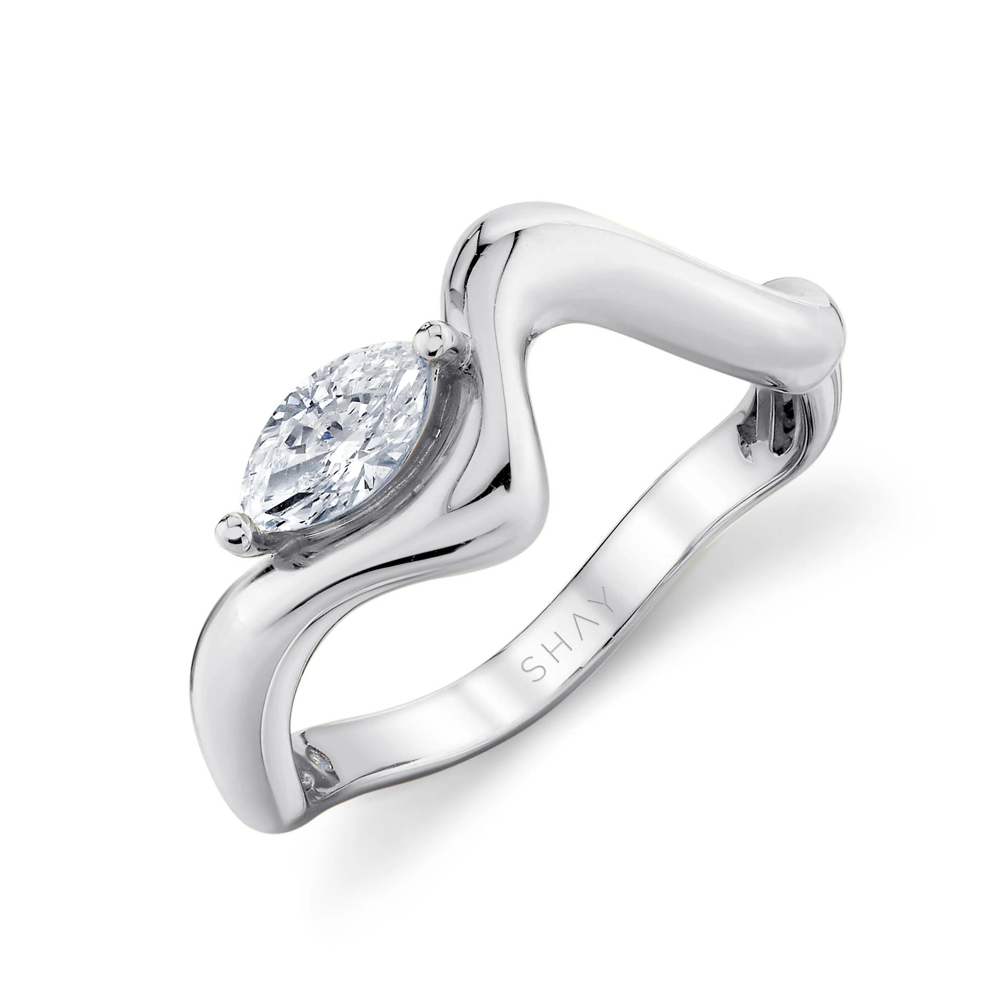 Diamond Marquise Wave Ring