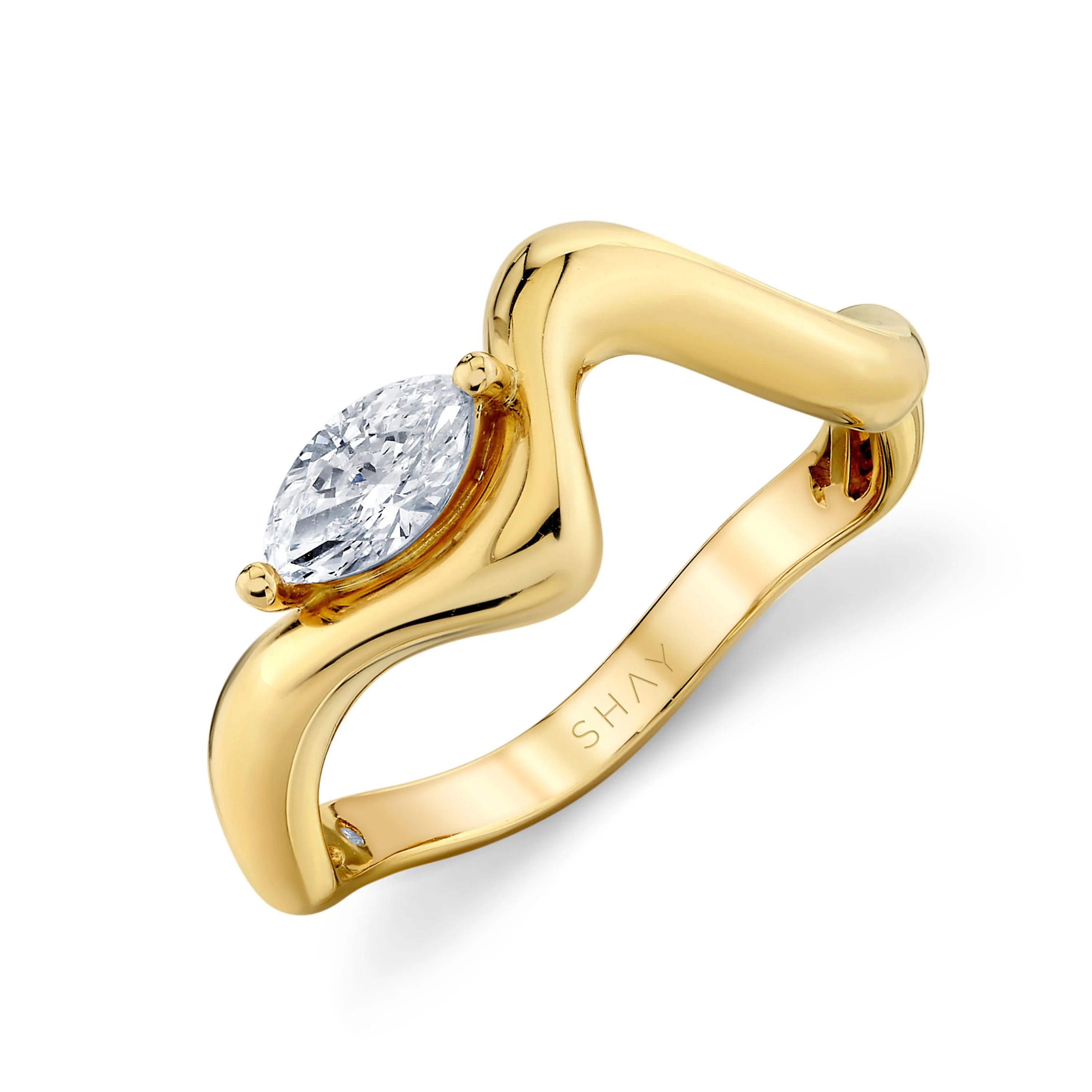 Diamond Marquise Wave Ring