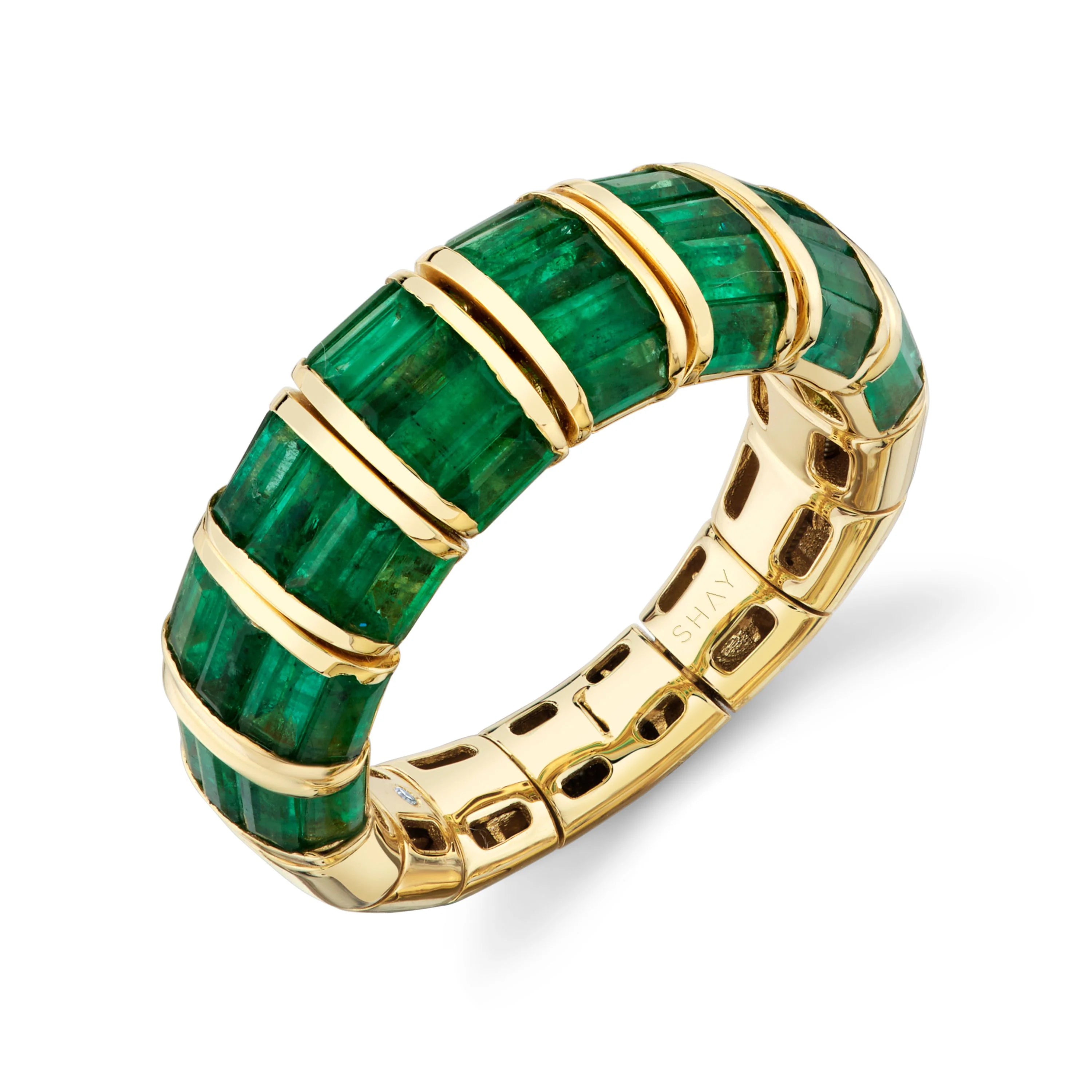 Flexible Emerald Baguette Ring