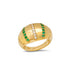Emerald or Turquoise & Diamond Stripe Ring