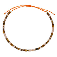 Pink Agate & Tigers Eye Beaded Adjustable Necklace