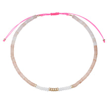 Pink Agate & White Opal Beaded Necklace