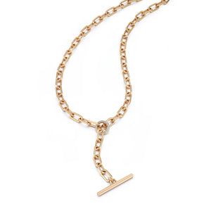 Saxon Gold & Diamond Chain Link Necklace with Toggle Closure