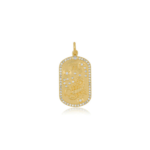 Elongated Diamond Icon Astrological Zodiac Plaque Charm