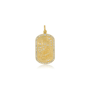 Elongated Diamond Icon Astrological Zodiac Plaque Charm