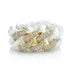 Triple Pave Diamond and Ceramic Essential Link Ring