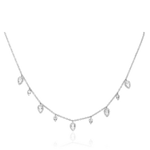 Diamond & White Quartz Ultimate Teardrop Necklace