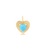 Small Fluted Heart Charm with Turquoise Heart