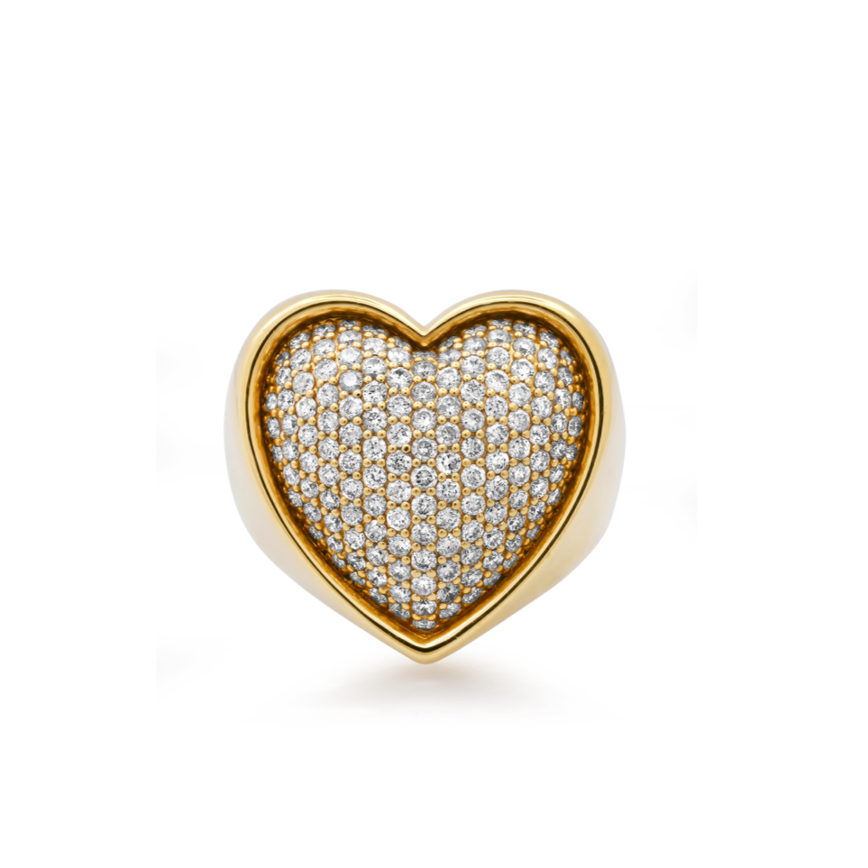 Puffer Diamond Heart Cocktail Ring