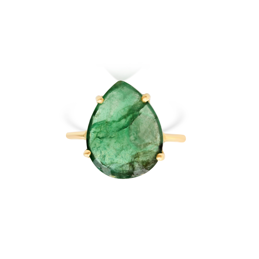 One of a Kind Pear Shape Emerald Ring