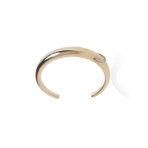 Polished Gold & Diamond Ring Bangle Bracelet