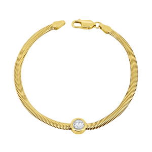 The Italian Flex Chain Bracelet with Diamond Bezel