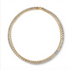 Two-Tone Alternating Diamond Drops Statement Necklace